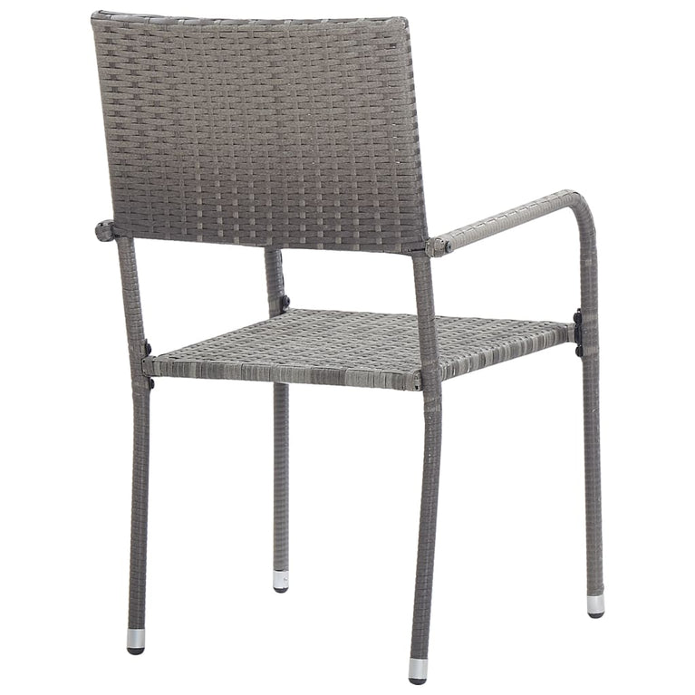 Tuinstoelen 2 st poly rattan grijs