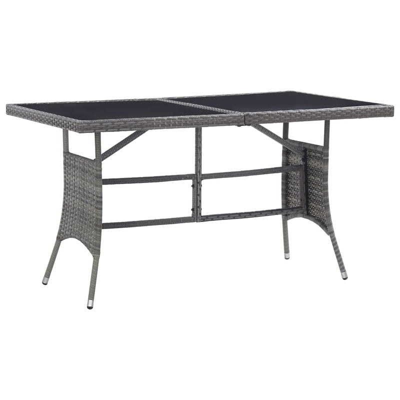 Tuintafel 140x80x74 cm poly rattan grijs MeubelReus
