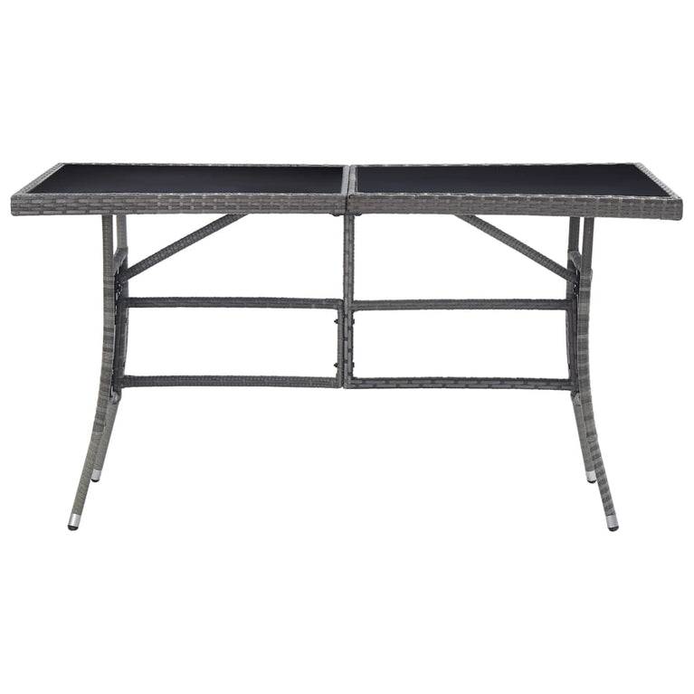Tuintafel 140x80x74 cm poly rattan grijs MeubelReus