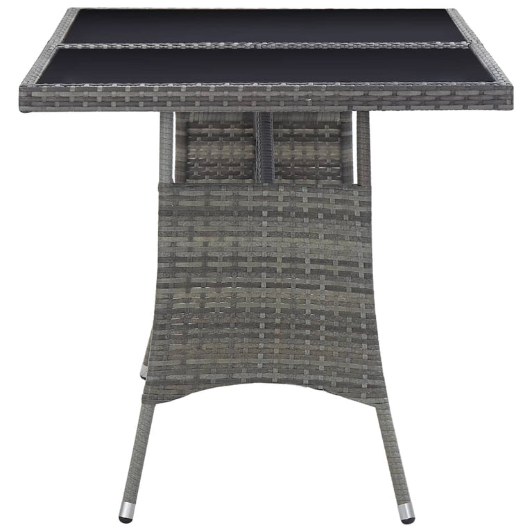 Tuintafel 140x80x74 cm poly rattan grijs MeubelReus