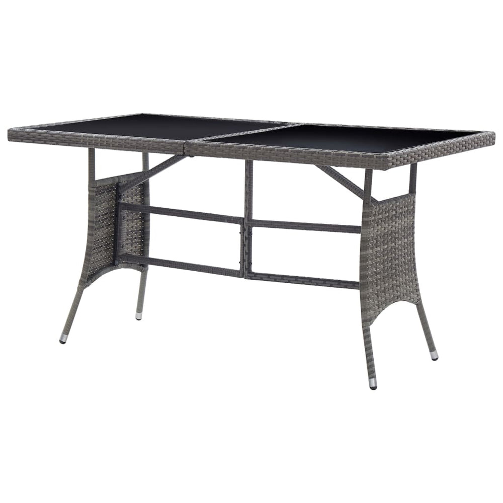 Tuintafel 140x80x74 cm poly rattan grijs MeubelReus