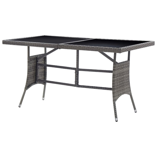 Tuintafel 140x80x74 cm poly rattan grijs MeubelReus