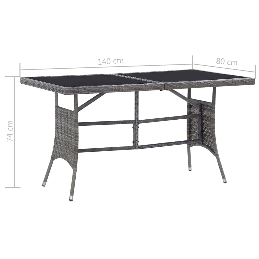 Tuintafel 140x80x74 cm poly rattan grijs MeubelReus