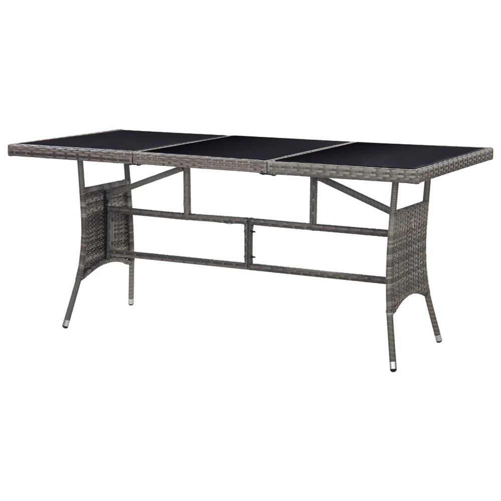 Tuintafel 170x80x74 cm poly rattan grijs MeubelReus