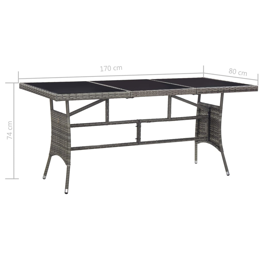 Tuintafel 170x80x74 cm poly rattan grijs MeubelReus