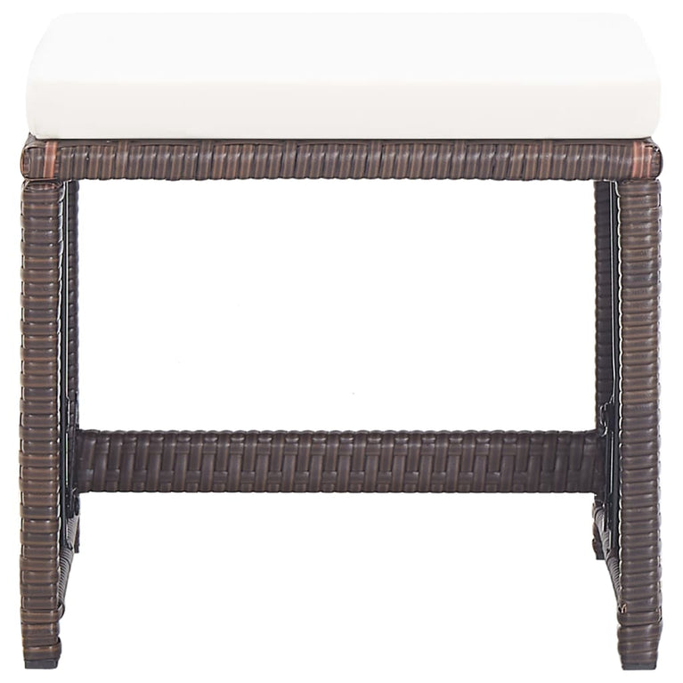 Tuinkrukken 2 st met kussens poly rattan bruin MeubelReus