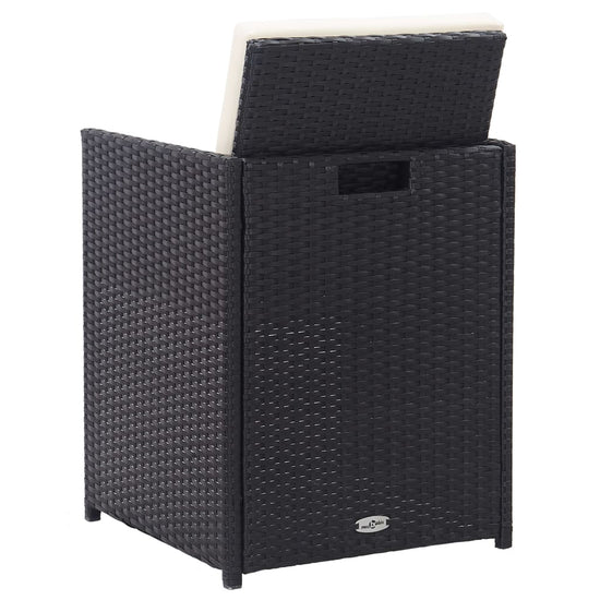 15-delige Tuinset met kussens poly rattan zwart MeubelReus