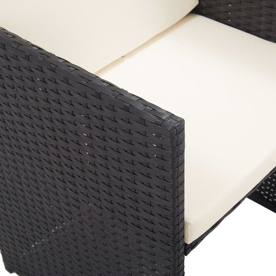 15-delige Tuinset met kussens poly rattan zwart MeubelReus