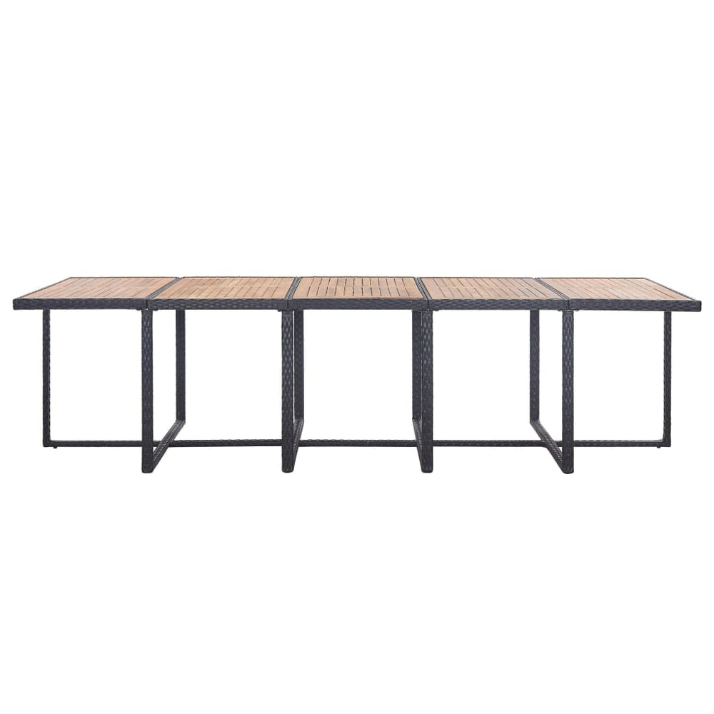 15-delige Tuinset met kussens poly rattan zwart MeubelReus