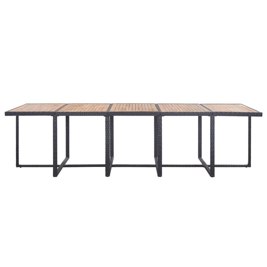 15-delige Tuinset met kussens poly rattan zwart MeubelReus