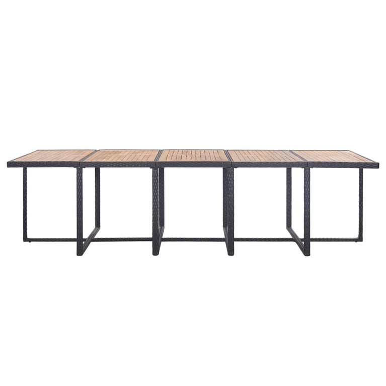 15-delige Tuinset met kussens poly rattan zwart MeubelReus