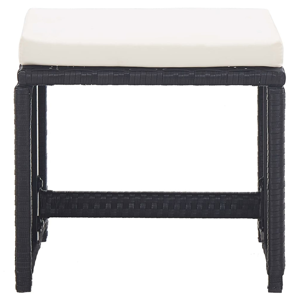 15-delige Tuinset met kussens poly rattan zwart MeubelReus