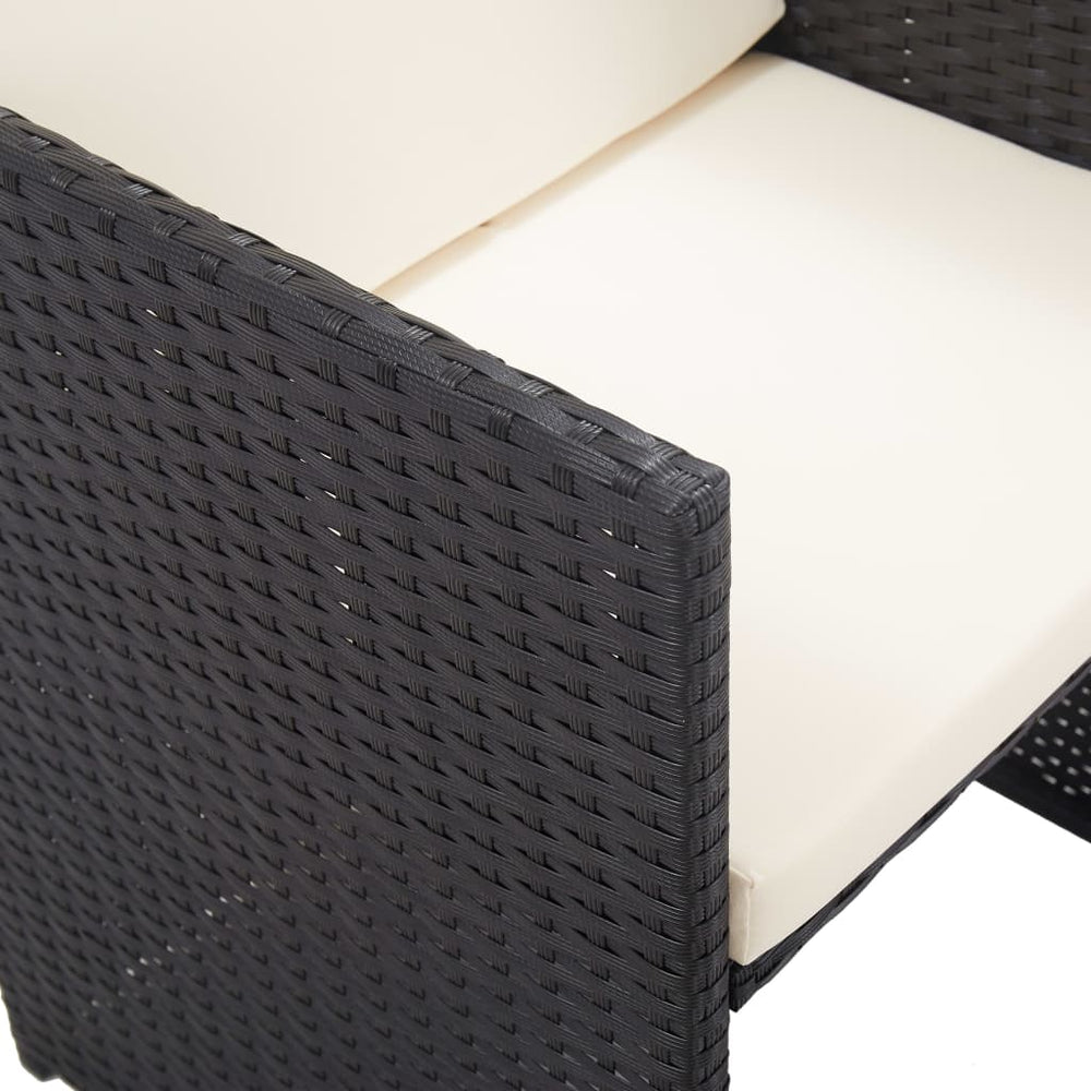 17-delige Tuinset met kussens poly rattan zwart MeubelReus