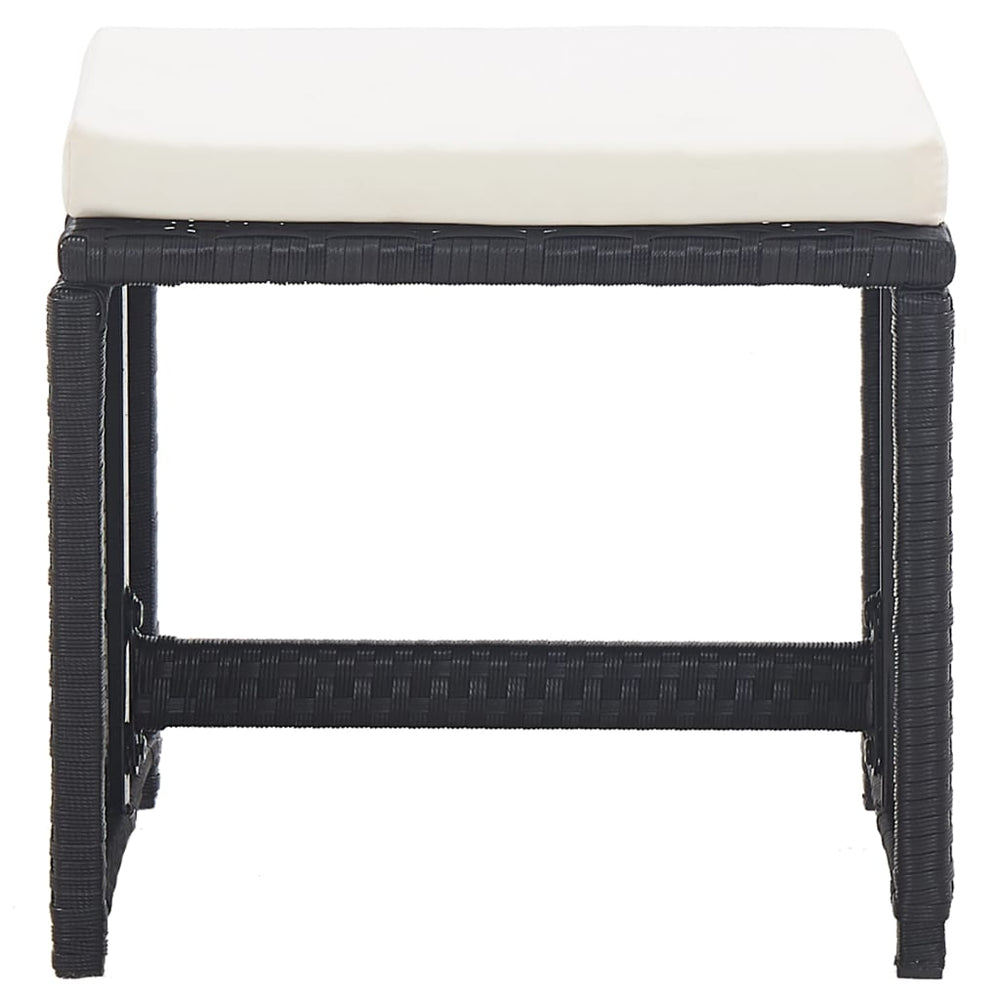 17-delige Tuinset met kussens poly rattan zwart MeubelReus