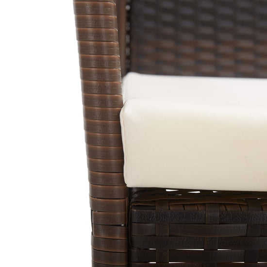 Tuinstoelen met kussens 2 st poly rattan bruin MeubelReus