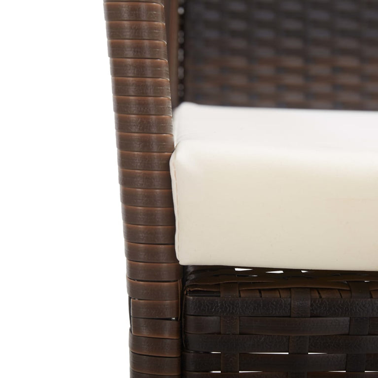 Tuinstoelen met kussens 2 st poly rattan bruin MeubelReus