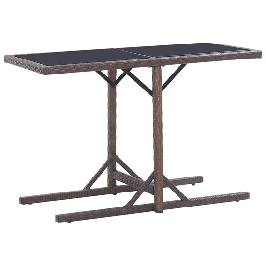 Tuintafel 110x53x72 cm glas en poly rattan bruin MeubelReus
