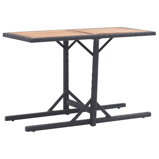 Tuintafel massief acaciahout en poly rattan zwart MeubelReus