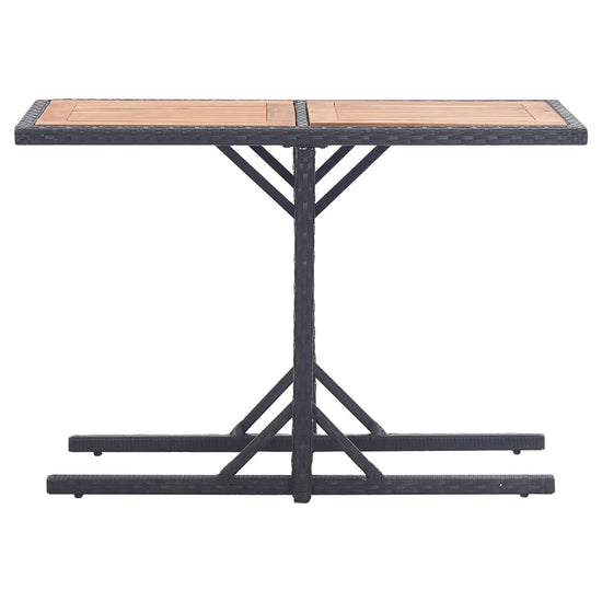 Tuintafel massief acaciahout en poly rattan zwart MeubelReus