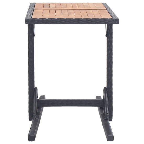 Tuintafel massief acaciahout en poly rattan zwart MeubelReus