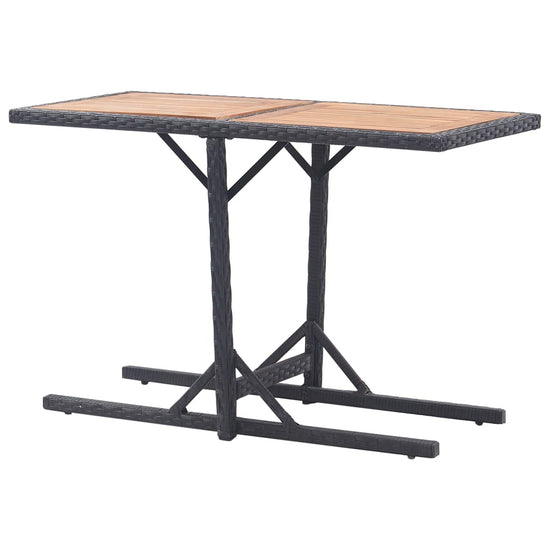 Tuintafel massief acaciahout en poly rattan zwart MeubelReus