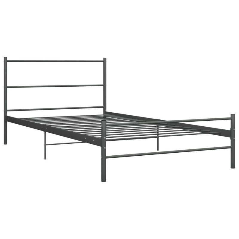 Bedframe metaal grijs 90x200 cm