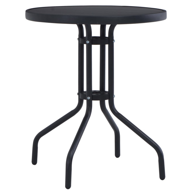Tuintafel 60 cm staal en glas zwart MeubelReus