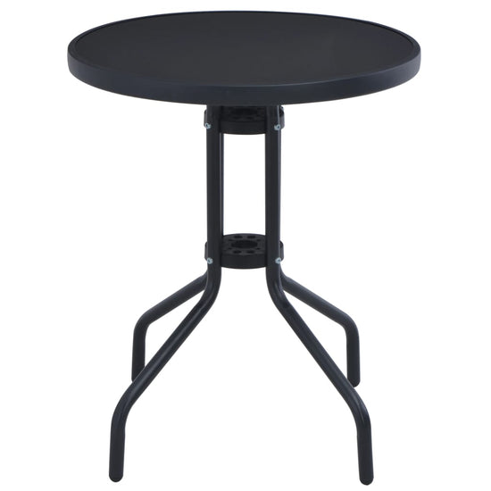 Tuintafel 60 cm staal en glas zwart MeubelReus