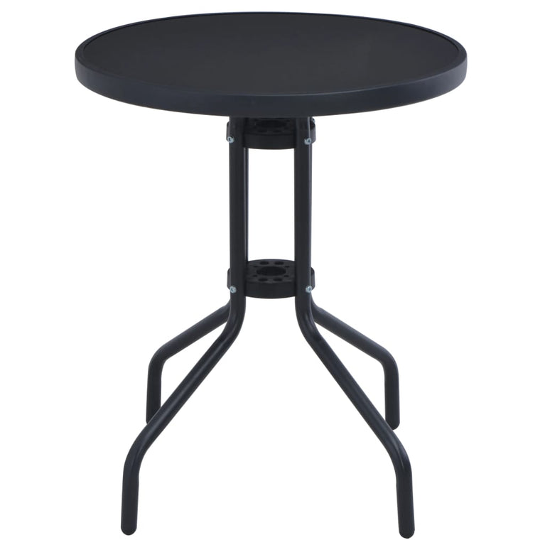 Tuintafel 60 cm staal en glas zwart MeubelReus