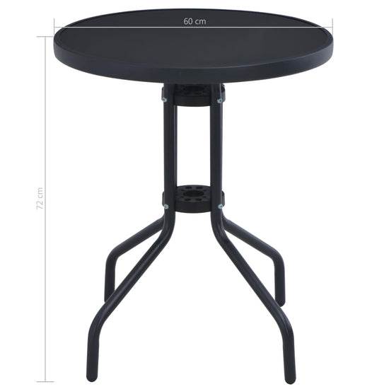 Tuintafel 60 cm staal en glas zwart MeubelReus