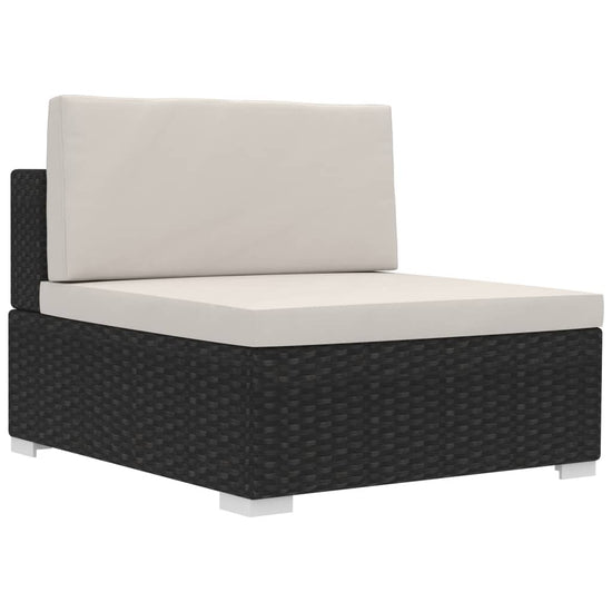 3-delige Loungeset met kussens poly rattan zwart MeubelReus