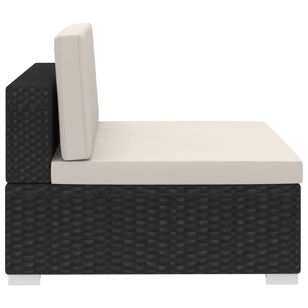 3-delige Loungeset met kussens poly rattan zwart MeubelReus