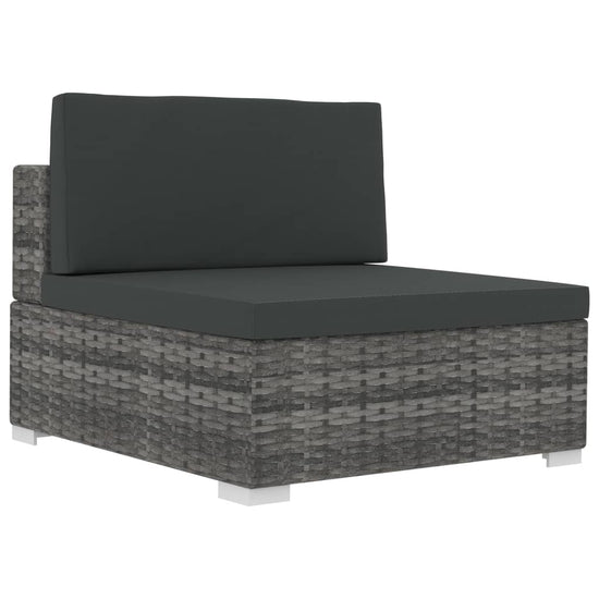 3-delige Loungeset met kussens poly rattan grijs MeubelReus