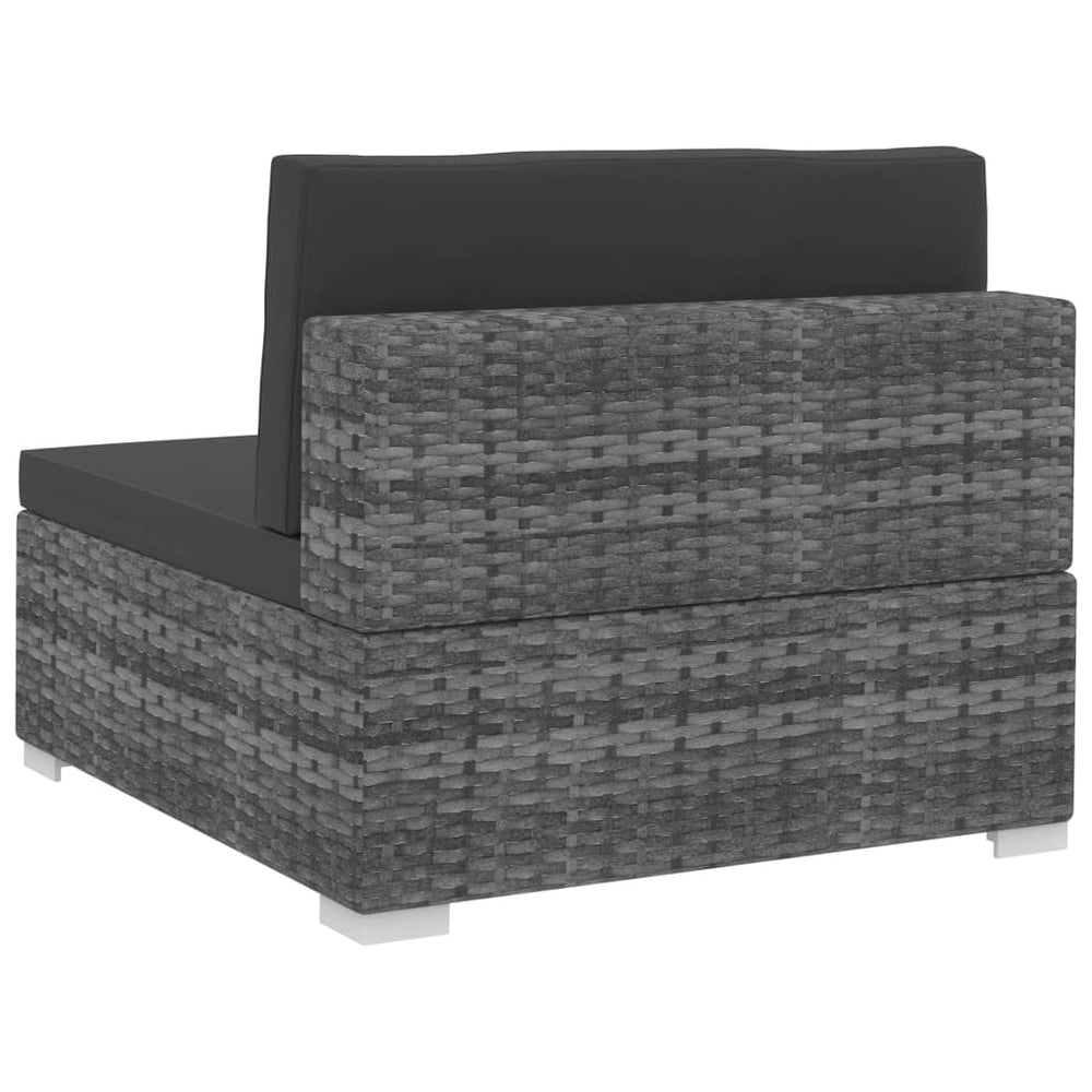 3-delige Loungeset met kussens poly rattan grijs MeubelReus
