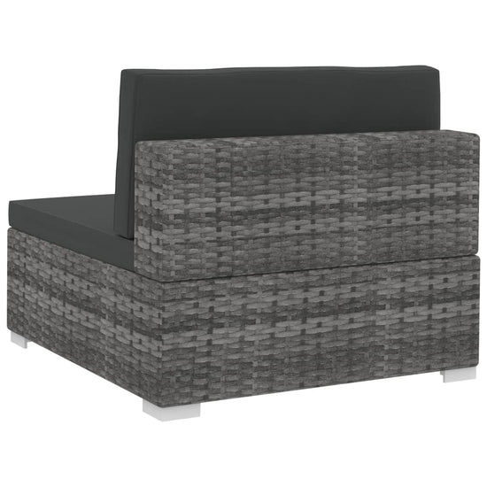 3-delige Loungeset met kussens poly rattan grijs MeubelReus