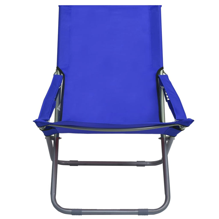 Strandstoelen 2 st inklapbaar stof blauw MeubelReus