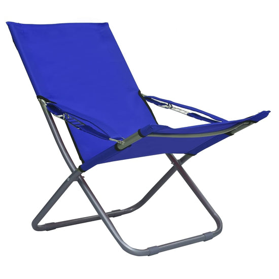 Strandstoelen 2 st inklapbaar stof blauw MeubelReus