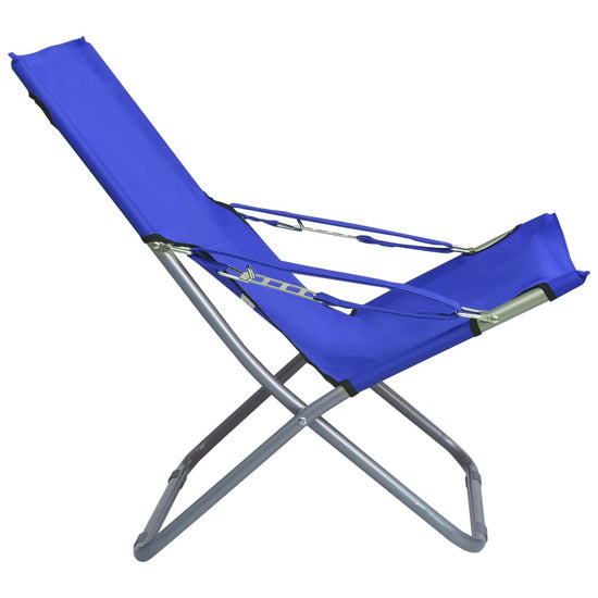 Strandstoelen 2 st inklapbaar stof blauw MeubelReus