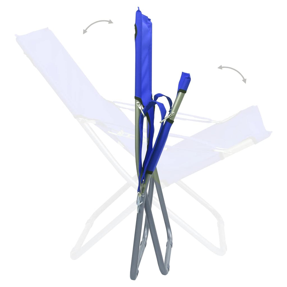 Strandstoelen 2 st inklapbaar stof blauw MeubelReus