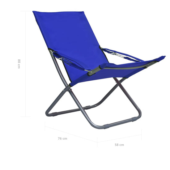 Strandstoelen 2 st inklapbaar stof blauw MeubelReus