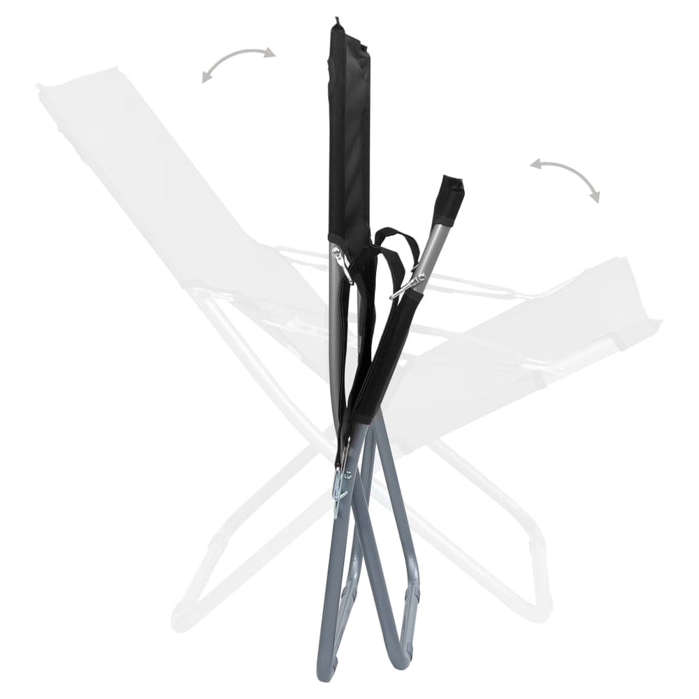 Strandstoelen 2 st inklapbaar stof zwart MeubelReus