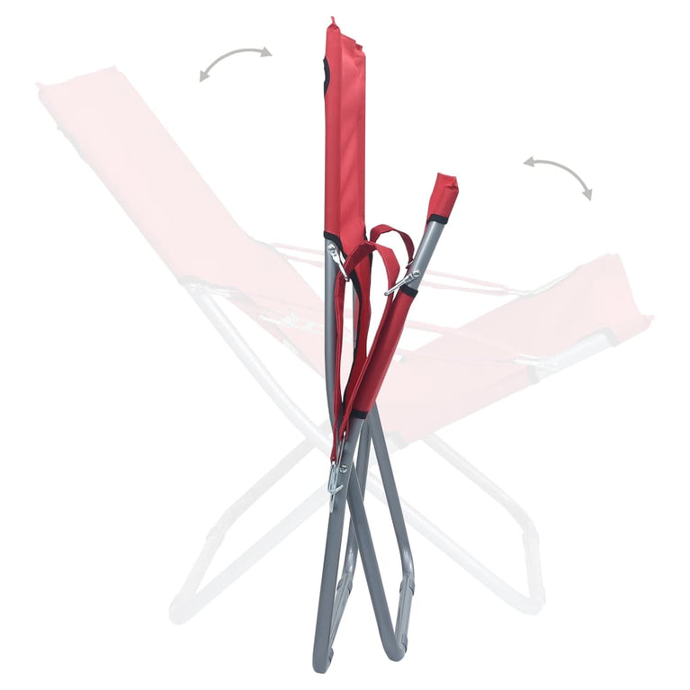 Strandstoelen 2 st inklapbaar stof rood MeubelReus