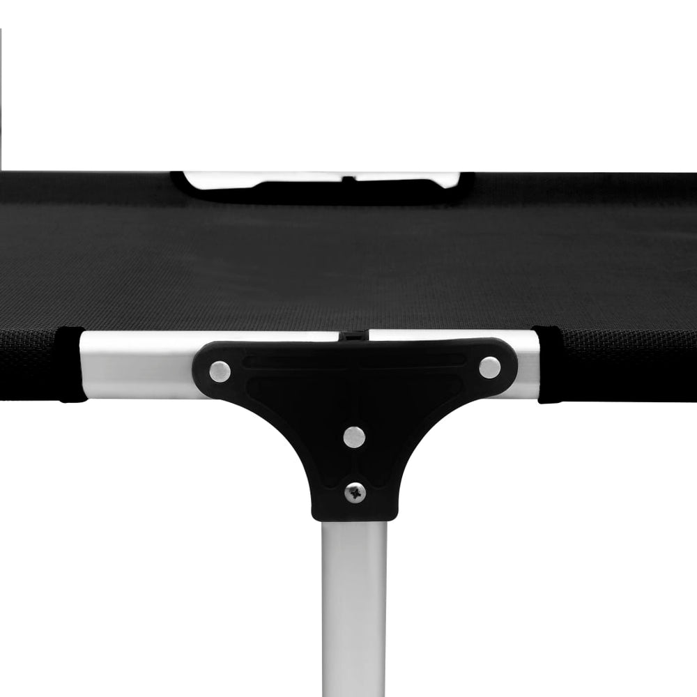 Ligbed extra hoog inklapbaar senior aluminium zwart MeubelReus
