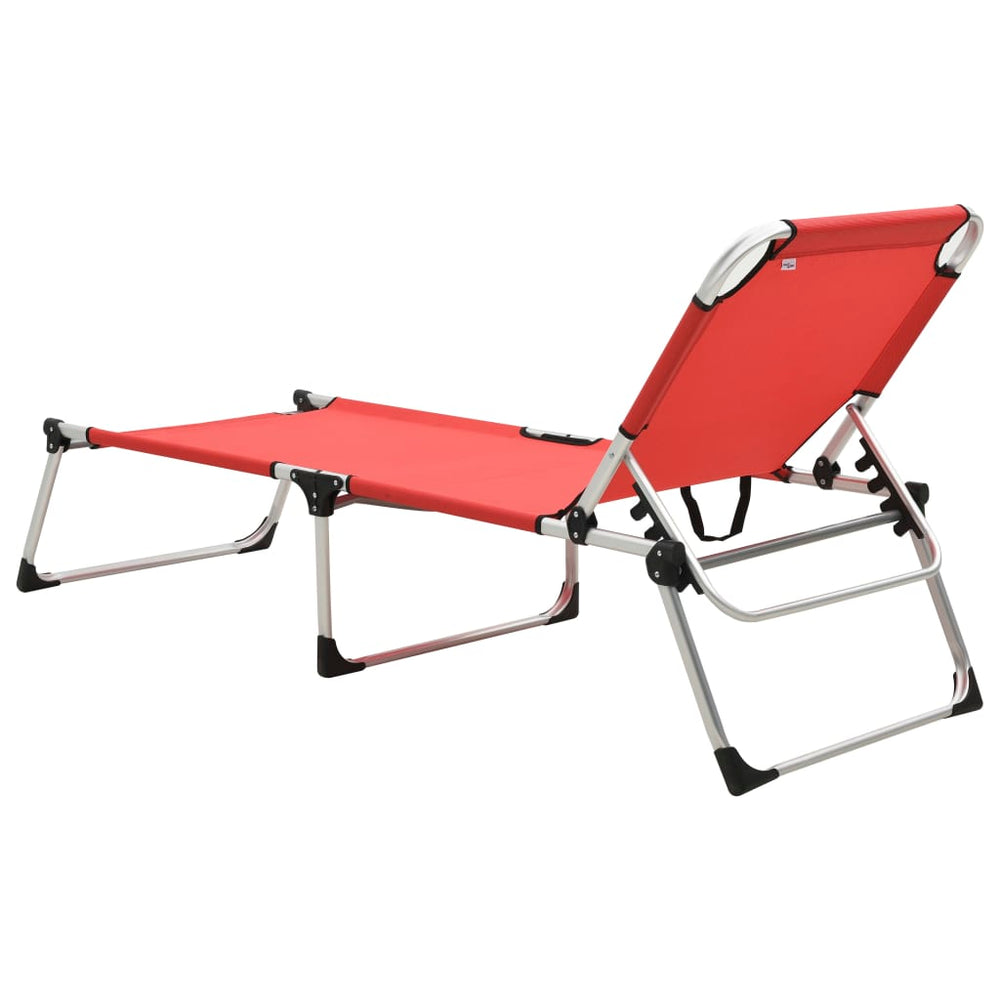 Ligbed extra hoog inklapbaar senior aluminium rood MeubelReus