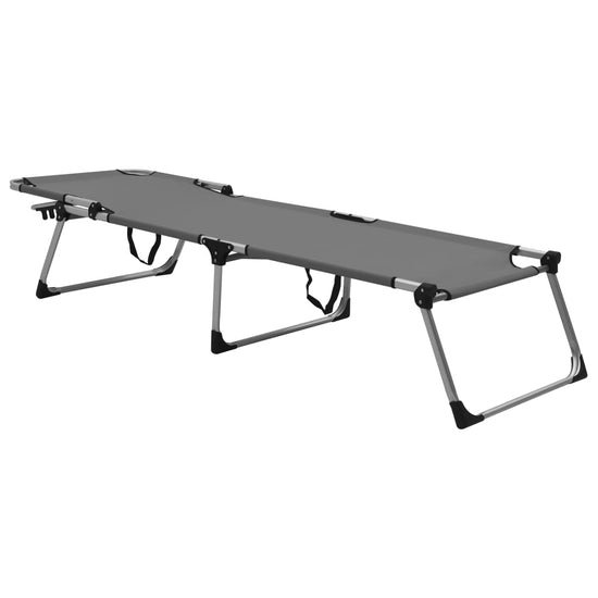 Ligbed extra hoog inklapbaar senior aluminium grijs MeubelReus