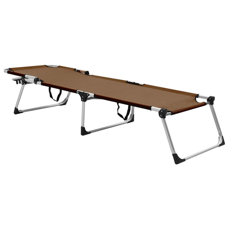 Ligbed extra hoog inklapbaar senior aluminium bruin MeubelReus