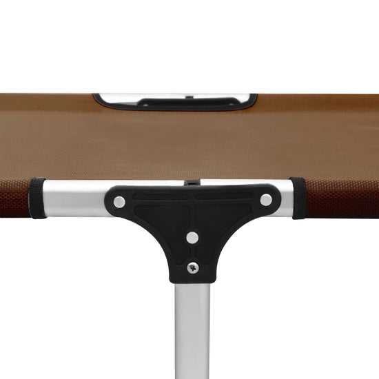 Ligbed extra hoog inklapbaar senior aluminium bruin MeubelReus