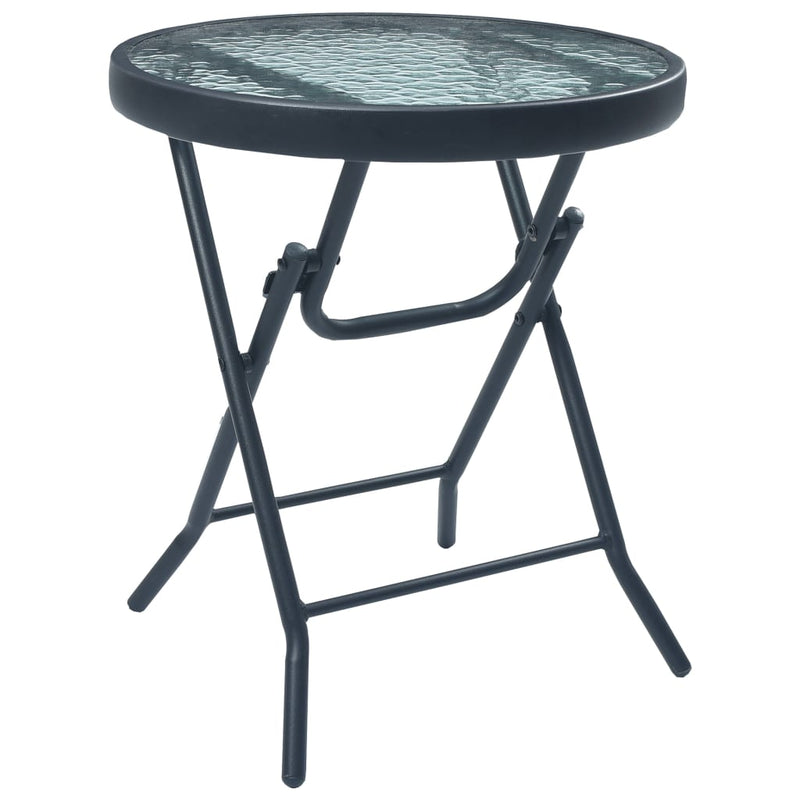 Bistrotafel 40x46 cm staal en glas zwart MeubelReus