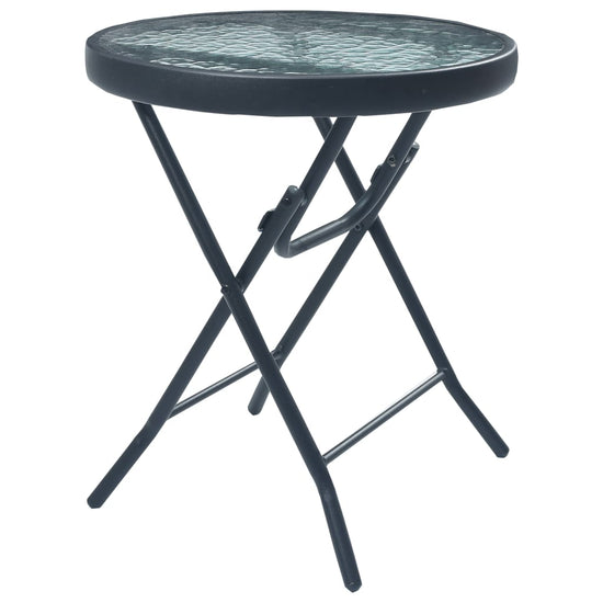 Bistrotafel 40x46 cm staal en glas zwart MeubelReus