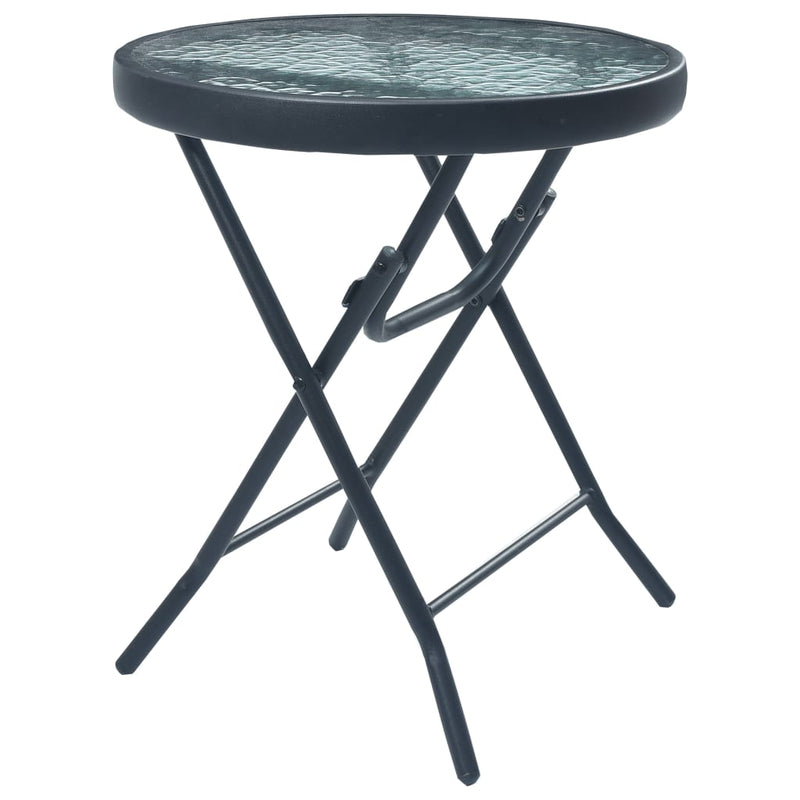 Bistrotafel 40x46 cm staal en glas zwart MeubelReus